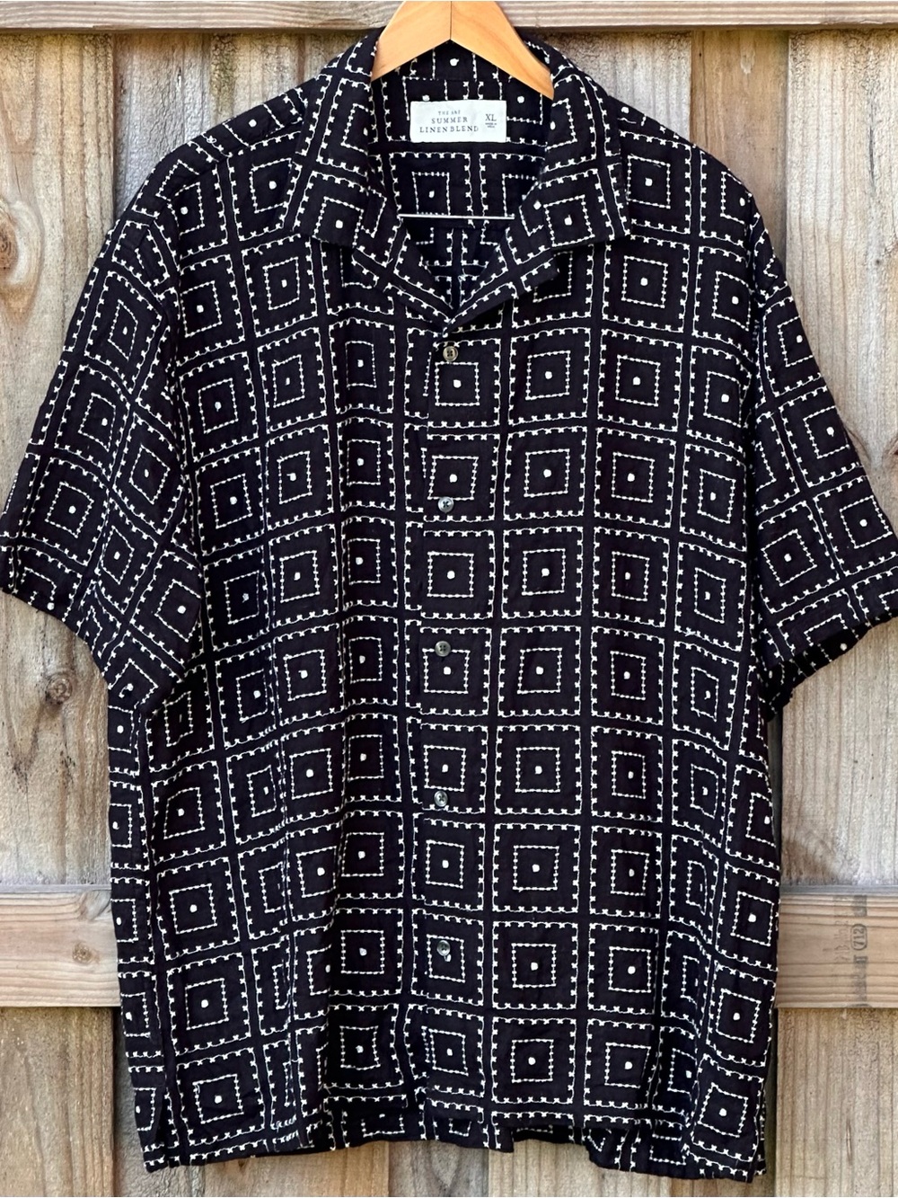 Abercrombie & Fitch A&F Summer Linen Blend Men’s Embroidered Button Down XL